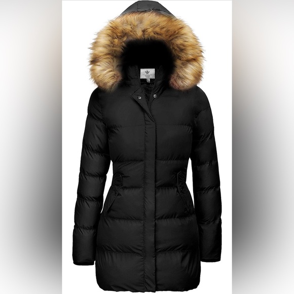 wenven Jackets & Blazers - Puffer coat with faux fur hood NWT XL